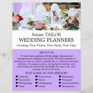 Wedding Table Display, Wedding Event Planner Flyer
