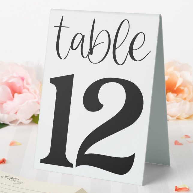 Wedding Table Number 12 Table Tent Sign (In SItu (Wedding))