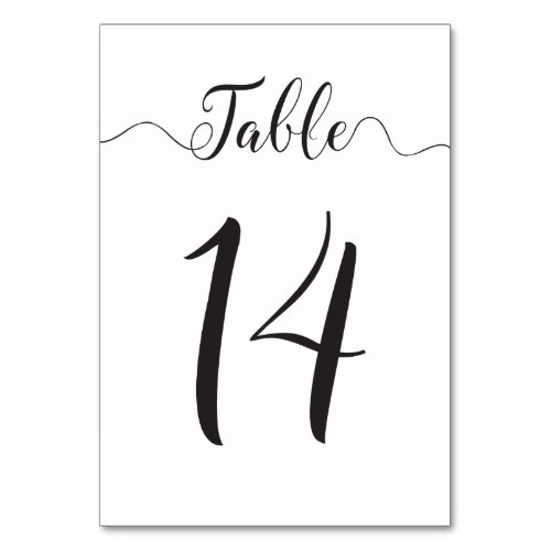 Wedding Table Number 14 Table Card