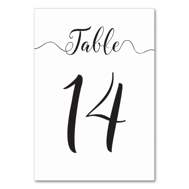 Wedding Table Number 14 Table Card (Front)