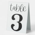 Triplexies Table Sign Wedding Table Number 3 Table Tent Sign | Zazzle