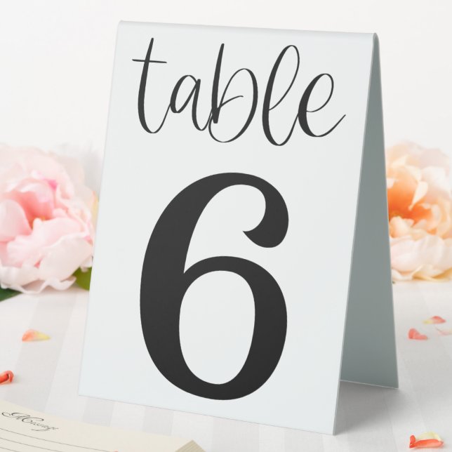 Wedding Table Number 6 Table Tent Sign (In SItu (Wedding))