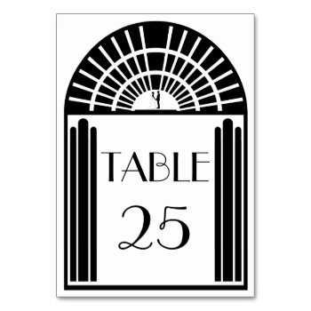 Wedding Table Number Black & White Art Deco Style by Truly_Uniquely at Zazzle
