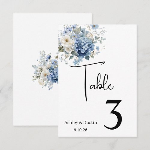Wedding Table Number Card