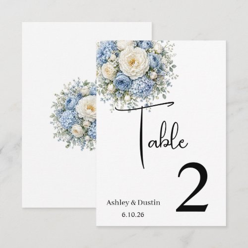 Wedding Table Number Card