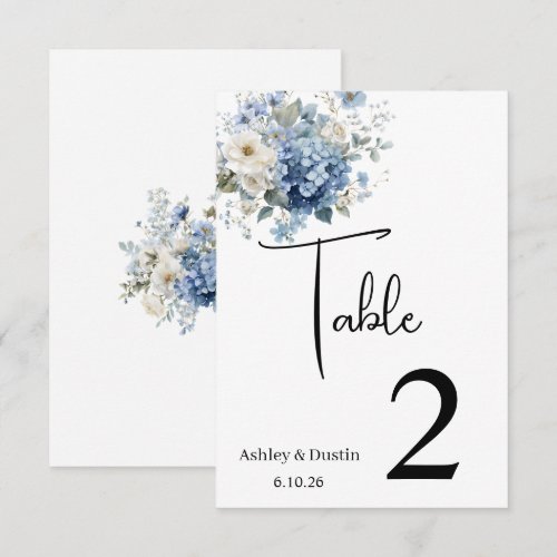 Wedding Table Number Card