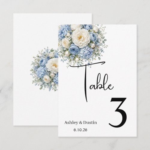 Wedding Table Number Card