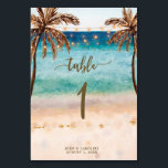 Wedding table number card boho beach tropical<br><div class="desc">A lovely co-ordinating table number card to match this range of tropical paradise beach themed wedding stationery. Perfect for summer/beach weddings! Easy to edit the text fields showing (front and back) with your names and date etc. Visit my shop now to see the full range available including stickers, invitations, bridal...</div>