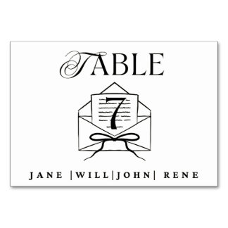 Wedding Table Number Card – Modern Minimalist Desi