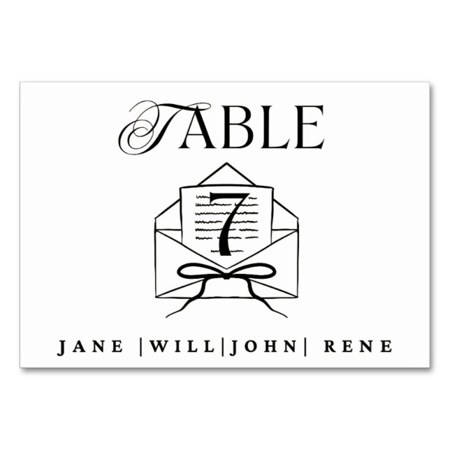 Wedding Table Number Card – Modern Minimalist Desi (Front)