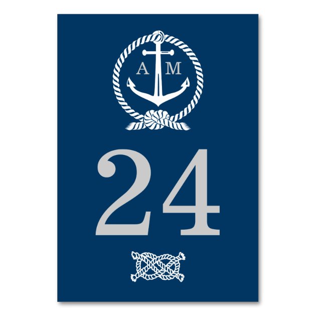 Wedding Table Number Card | Nautical Theme