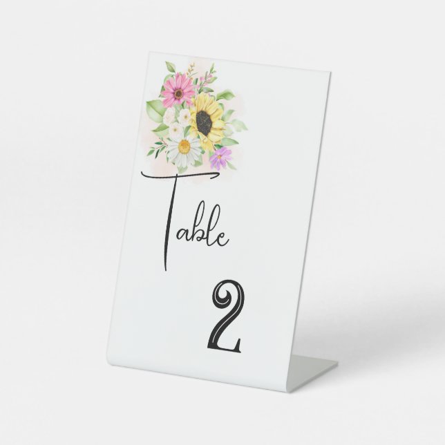 Wedding Table Number Card Pedestal Sign (Front)