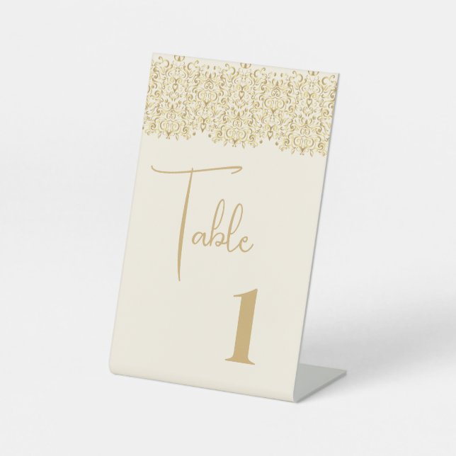 Wedding Table Number Card Pedestal Sign (Front)