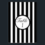 Wedding Table Number Card Striped Black White<br><div class="desc">Wedding Table Number Table Card Cards Striped Stripe Black White Custom</div>