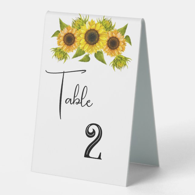 Wedding Table Number Card Tent  Table Tent (Front)