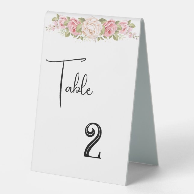 Wedding Table Number Card Tent  Table Tent (Front)