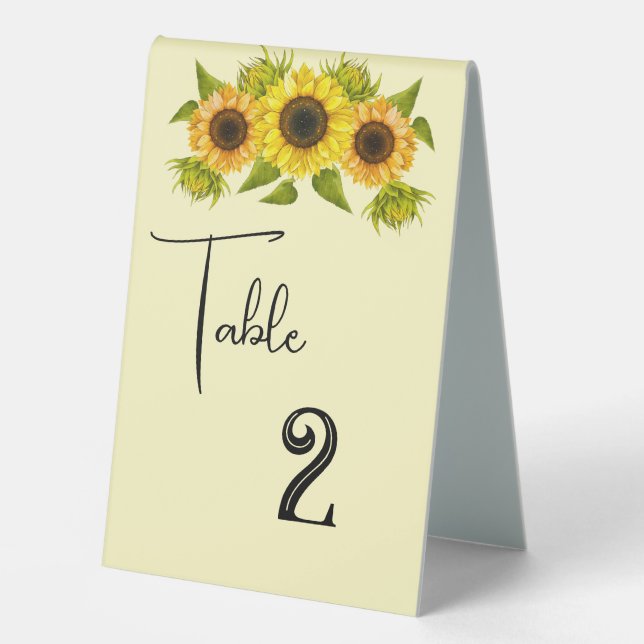 Wedding Table Number Card Tent  Table Tent (Front)