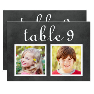 Wedding Table Number Cards | Bride + Groom Photos