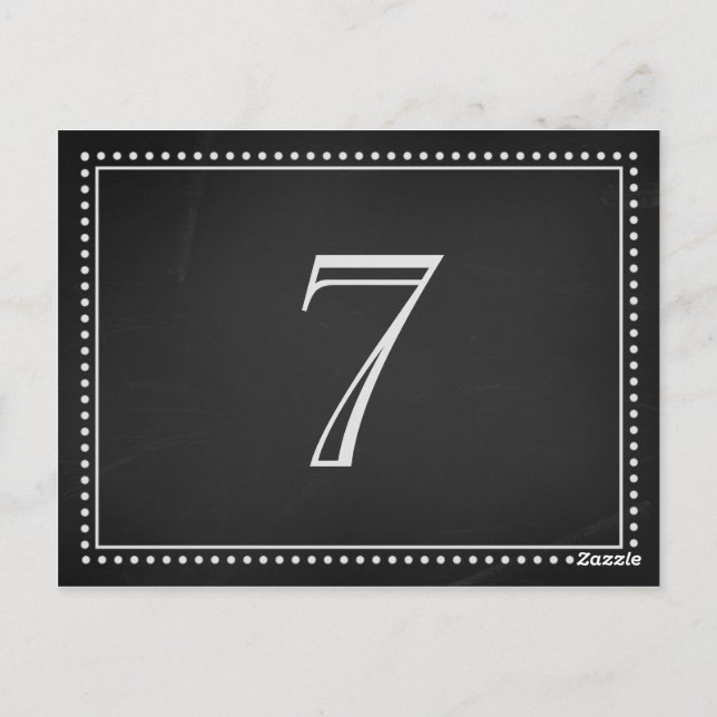 Wedding Table Number Cards Chalkboard (Back)