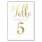 Wedding Table Number Cards Gold Foil Personalized
