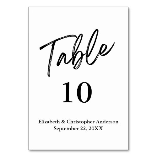 Wedding Table Number Cards Minimalist Simple 