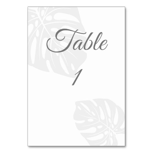 Wedding Table Number Cards Palm Leaf