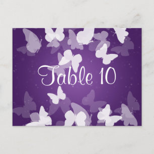 Wedding Table Number Elusive Butterflies Purple