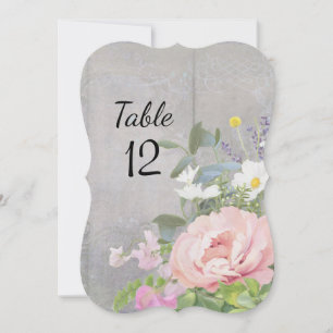 Wedding Table Number Family Rustic Floral Elegant