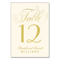 Wedding Table Number | Gold Script Monogram