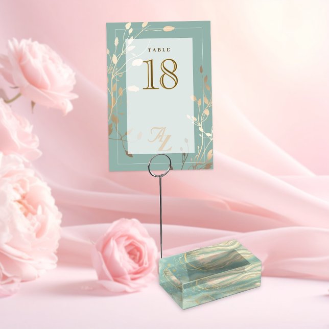 Wedding Table Number Holder | Sage Green & Gold (Creator Uploaded)