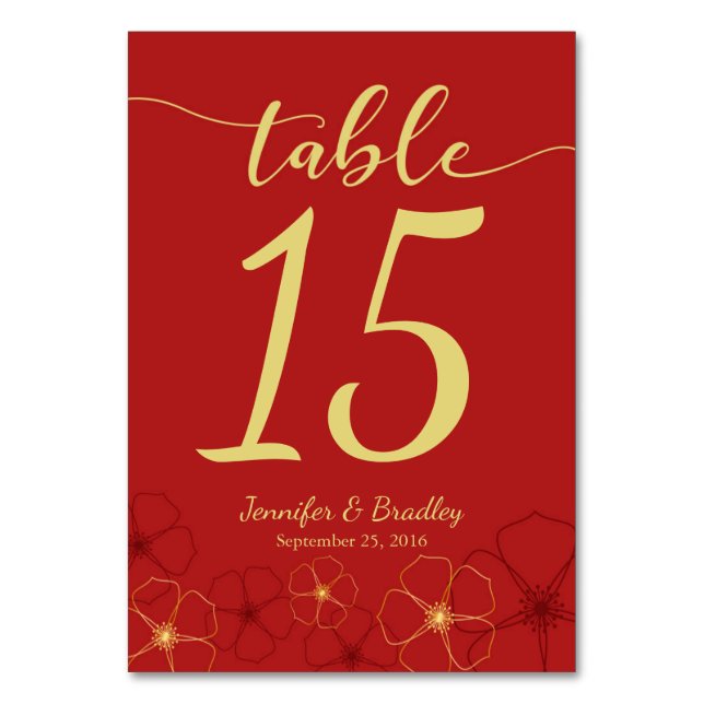 Wedding Table Number in Chinese Cherry Blossoms (Back)