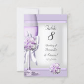 Wedding Table Number Lavender Purple Lilac 3 (Front)