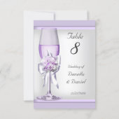 Wedding Table Number Lavender Purple Lilac 3 (Back)