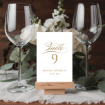 Wedding table number luxury gold calligraphy<br><div class="desc">Wedding table number luxury elegant gold calligraphy and typography
Just add your names and date ! Easy to customize !
A perfect addition to your wedding decor!</div>