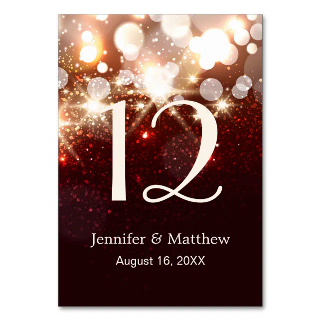 Wedding Table Number Luxury Gold Glitter Sparkles Zazzle