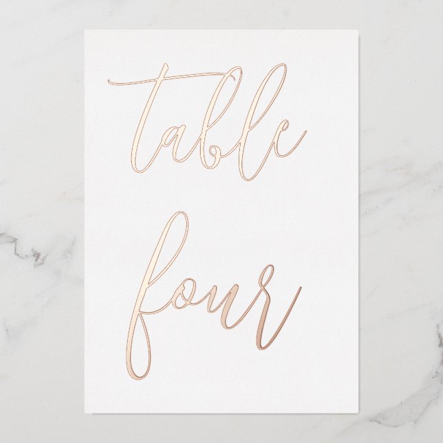 Wedding Table Number Modern Minimalist Photo (Front)