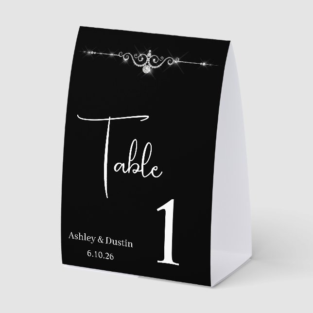 Wedding Table Number  Paper Table Tent (Front)