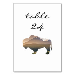 Wedding Table Number Rustic Western Bison