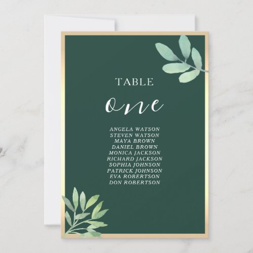 Wedding Table Number Seating Chart