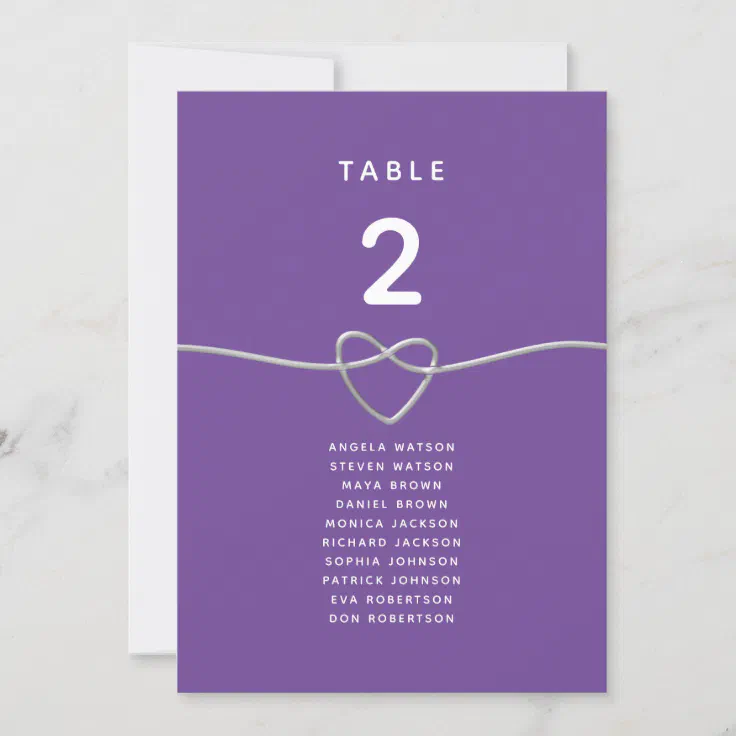 Wedding Table Number Seating Chart Zazzle