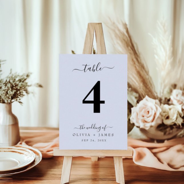 Wedding Table Number Simple Solid Blue Color  (Wedding Table Number Simple Solid Blue Color)