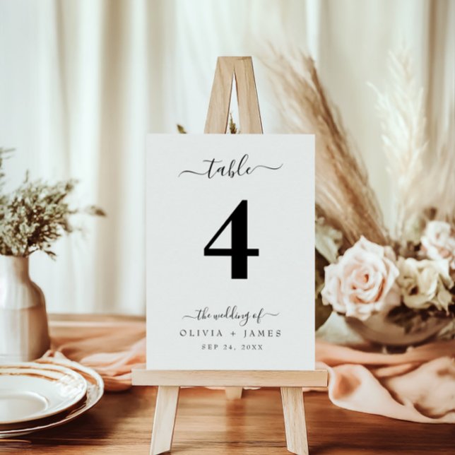 Wedding Table Number Simple Solid White Color  (Wedding Table Number Simple Solid White Color)