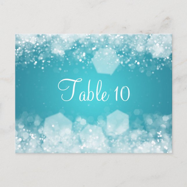 Wedding Table Number Sparkling Night Blue (Front)