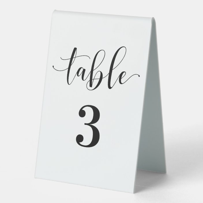 Wedding Table Number Table Tent Sign