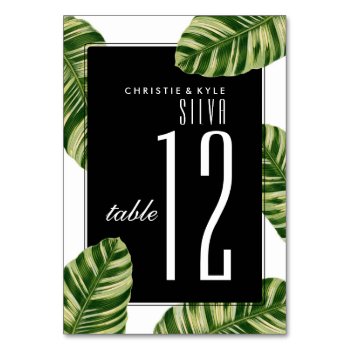 Wedding Table Number | Vintage Palm Tree Beach by OakStreetPress at Zazzle