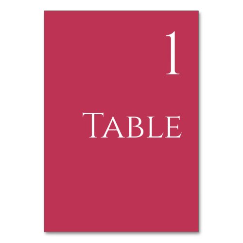 Wedding Table Number_Viva Magenta and White Table Number