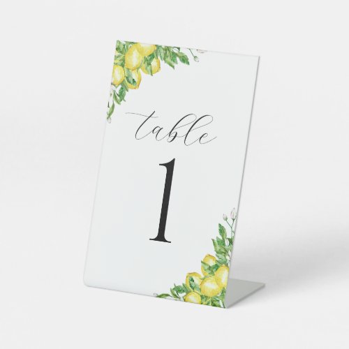 Wedding Table Number Watercolor Pedestal Sign