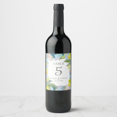 Wedding Table Number Wine Label