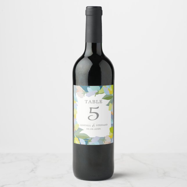 Wedding Table Number Wine Label (Front)