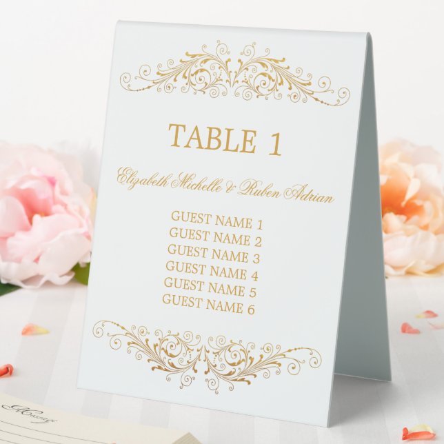 Wedding Table Number with Guest List Table Tent (In SItu (Wedding))